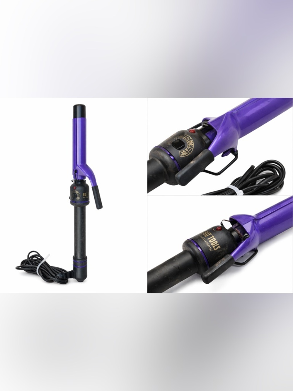 Hot Tools Professional Curling Iron 1” Purple Adjustable Heat Salon Tested Works